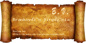 Brankován Virgínia névjegykártya